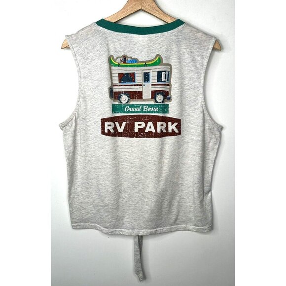 Disney Pixar Womens Shirt Toy Story 4 Front Tie Sleeveless Graphic Gray Large - Picture 2 of 10